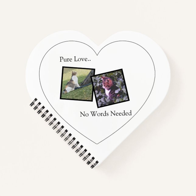 Customizable Heart Shaped Pet Notebook (Front)