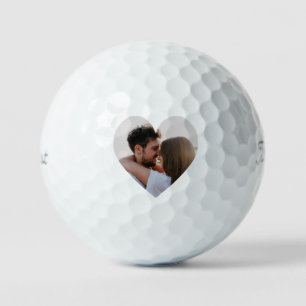 Customizable Heart-Shaped Photo Template Gift Golf Balls