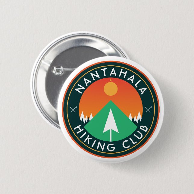 customizable hiking club mountain patch classic ro 6 cm round badge (Front & Back)