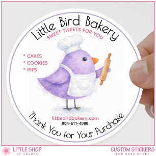 Customizable Home Bakery Bake Shop Watercolor Classic Round Sticker