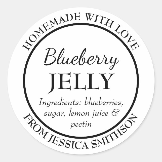 Customizable Homemade Items Label (Front)