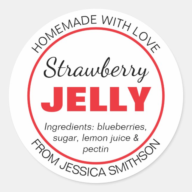Customizable Homemade Items Label (Front)