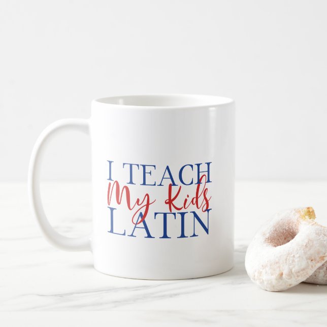 CUSTOMIZABLE Homeschool Latin Superhero Coffee Mug (With Donut)