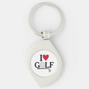 Customizable I love Golf Balls Key Ring