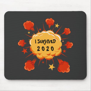 Customizable I survived 20xx explosion orange red Mouse Mat