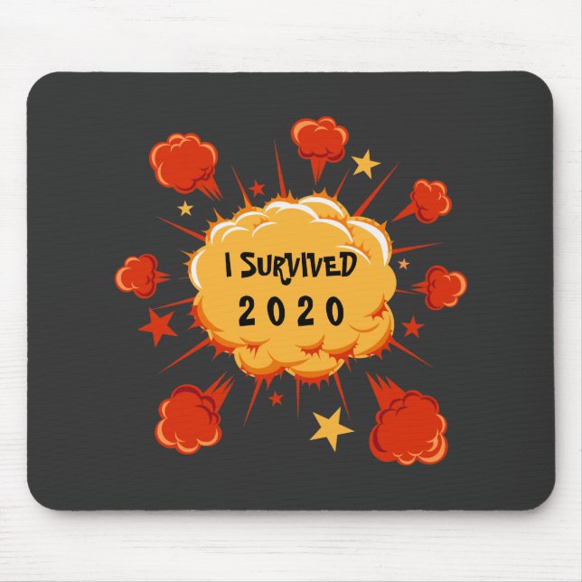 Customizable I survived 20xx explosion orange red Mouse Mat (Front)