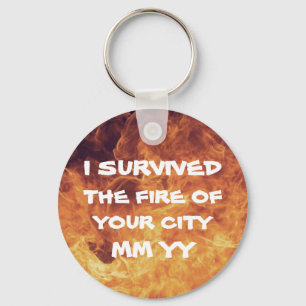 Customizable I survived the fire Key Ring