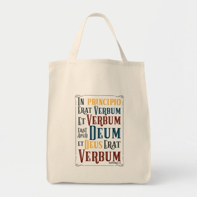 CUSTOMIZABLE In Principio Erat Verbum Tote Bag (Front)