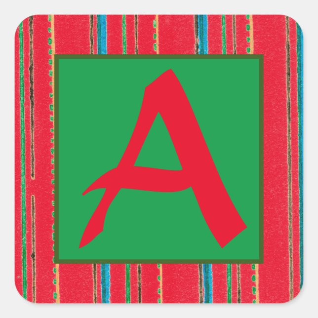 CUSTOMIZABLE INITIAL CHRISTMAS STICKER (Front)