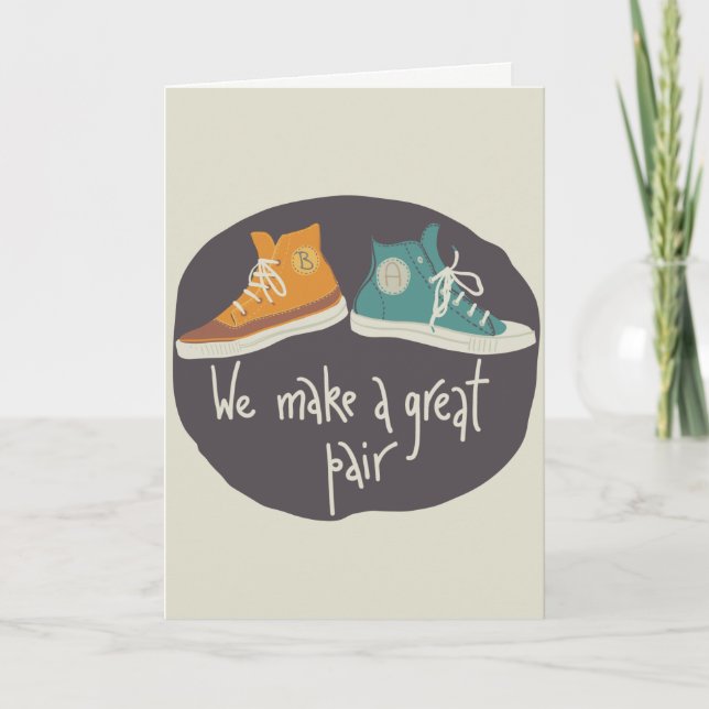 Customizable Initial Converse Valentines Day Card (Front)