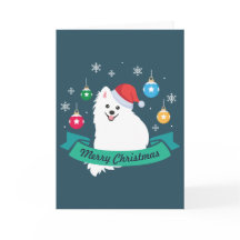 Customizable Japanese Spitz Dog's Merry Christmas