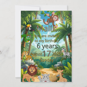 Customizable Jungle party invitation