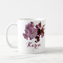 Customizable Karen name pink blossom floral chic