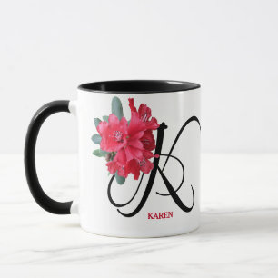 Customizable Karen name red flowers pretty glam  Mug