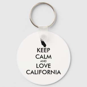 Customizable KEEP CALM and LOVE CALIFORNIA Key Ring
