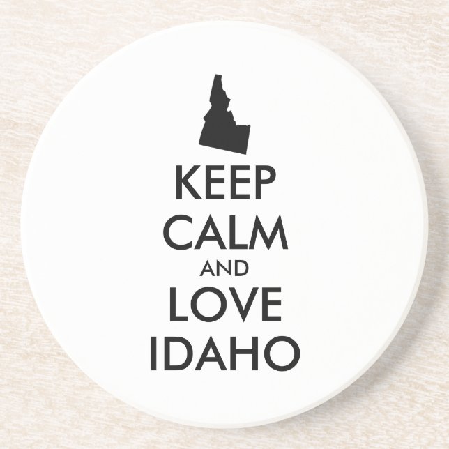 Customizable KEEP CALM and LOVE IDAHO Coaster (Front)