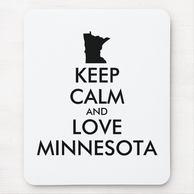 Customizable KEEP CALM and LOVE MINNESOTA Mouse Mat (Front)