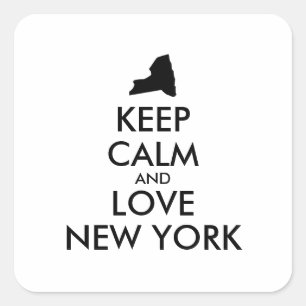 Customizable KEEP CALM and LOVE NEW YORK Square Sticker