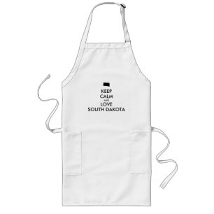 Customizable KEEP CALM and LOVE SOUTH DAKOTA Long Apron