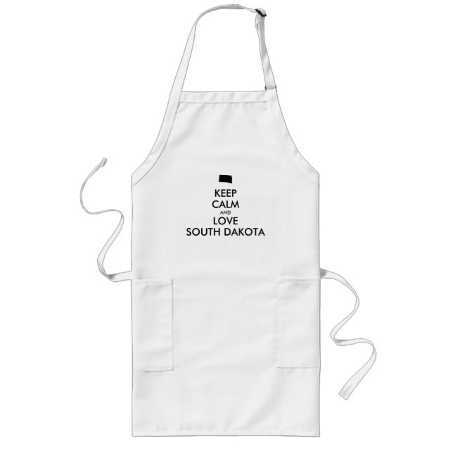 Customizable KEEP CALM and LOVE SOUTH DAKOTA Long Apron (Front)