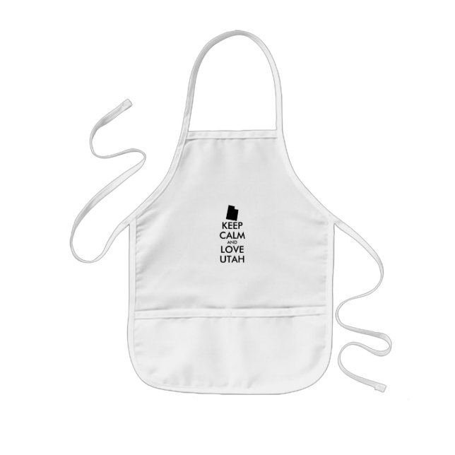 Customizable KEEP CALM and LOVE UTAH Kids Apron (Front)