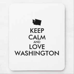 Customizable KEEP CALM and LOVE WASHINGTON Mouse Mat