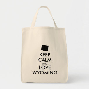 Customizable KEEP CALM and LOVE WYOMING Tote Bag