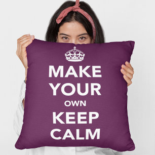 Customizable Keep Calm Template Throw Pillow