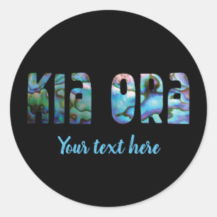 CUSTOMIZABLE KIA ORA KIWI PAUA ROUND STICKER