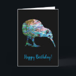 CUSTOMIZABLE KIWI BIRTHDAY CARD<br><div class="desc">Classic New Zealand kiwi - in the vibrant colors of the Paua shell. #madjack #paua #kiwi #new zealand #australia #downunder #sports</div>