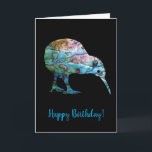 CUSTOMIZABLE KIWI BIRTHDAY CARD<br><div class="desc">Classic New Zealand kiwi - in the vibrant colors of the Paua shell. #madjack #paua #kiwi #new zealand #australia #downunder #sports</div>