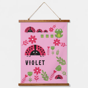 Customizable Ladybug Children's Room Decor Hanging Tapestry