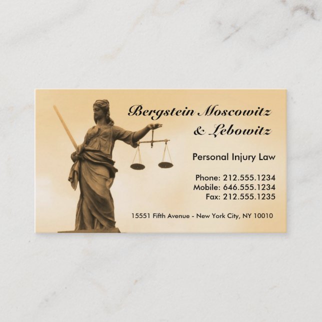 CUSTOMIZABLE Lawyer BC Business Card (Front)