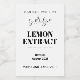 Customizable Lemon Extract Label