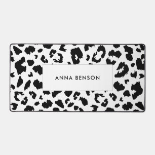 Customizable leopard print desk mat