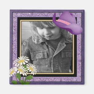 CUSTOMIZABLE Little Cowgirl photo magnet