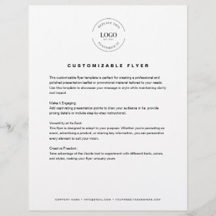 Customizable logo text contact info business flyer