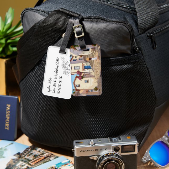 Customizable Luggage Tag with a Cityscape (Front & Back)