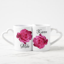 Customizable man woman names pink rose floral love