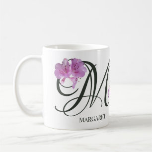 Customizable Margaret name pretty pink floral girl Coffee Mug