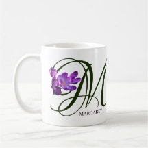 Customizable Margaret name purple flowers boho
