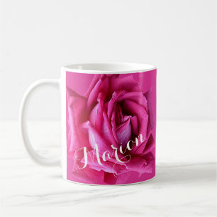 Customizable Marion name hot pretty pink rose Coffee Mug