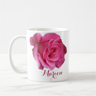 Customizable Marion name pink rose floral chic fun Coffee Mug
