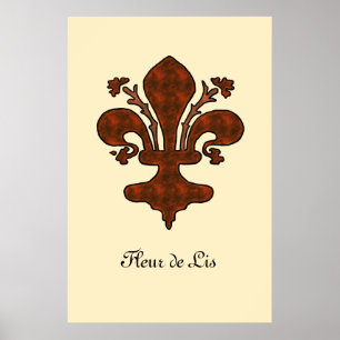 Customizable Medieval Florence Style Fleur de Lis Poster