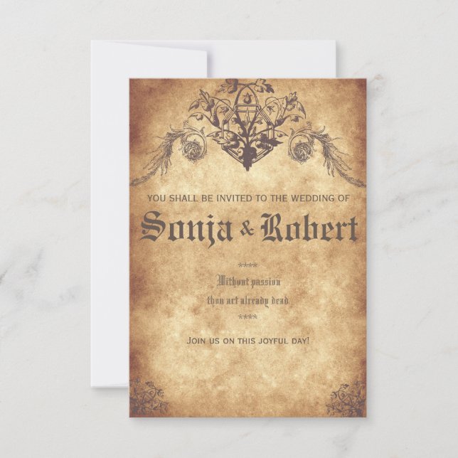 Customizable Medieval Wedding (no seal) Invitation (Front)