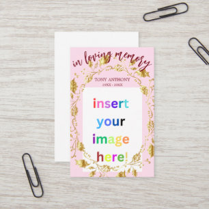 Customizable Memorial Photo Funeral Prayer Card