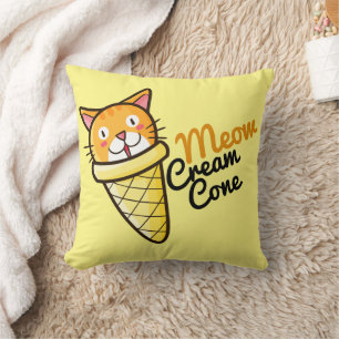 Customizable Meow Cream Cone Cushion
