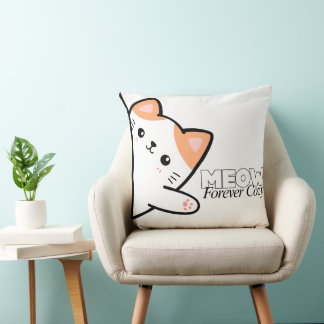 Customizable Meow Forever Cozy Cat Cushion