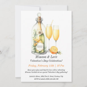 Customizable Mimosa & Love – Valentine’s Day  Invitation