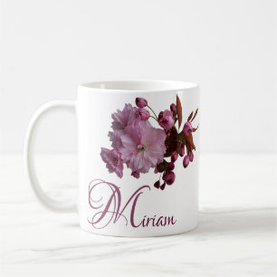 Customizable Miriam name pink rose flowers boho  C Coffee Mug
